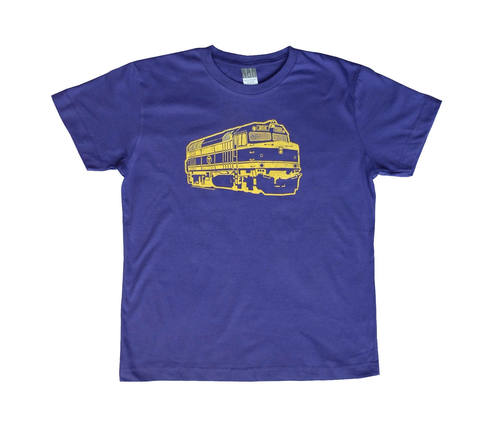 Youth Boston Commuter Rail Locomotive Train T-shirt - purple